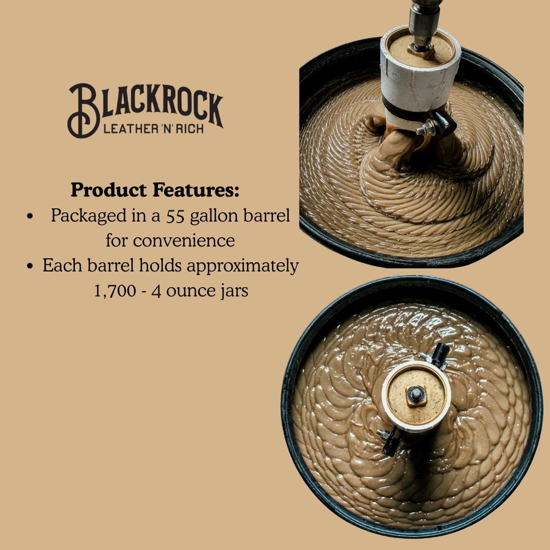 55 Gallon Barrel of Blackrock Leather N Rich