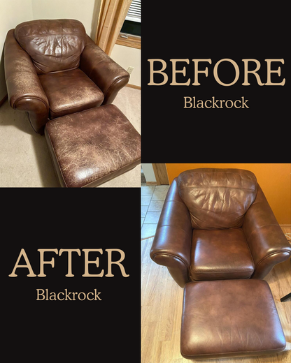 Blackrock 16 ounce Leather Chair Before After leather cleaner and conditioner furniture