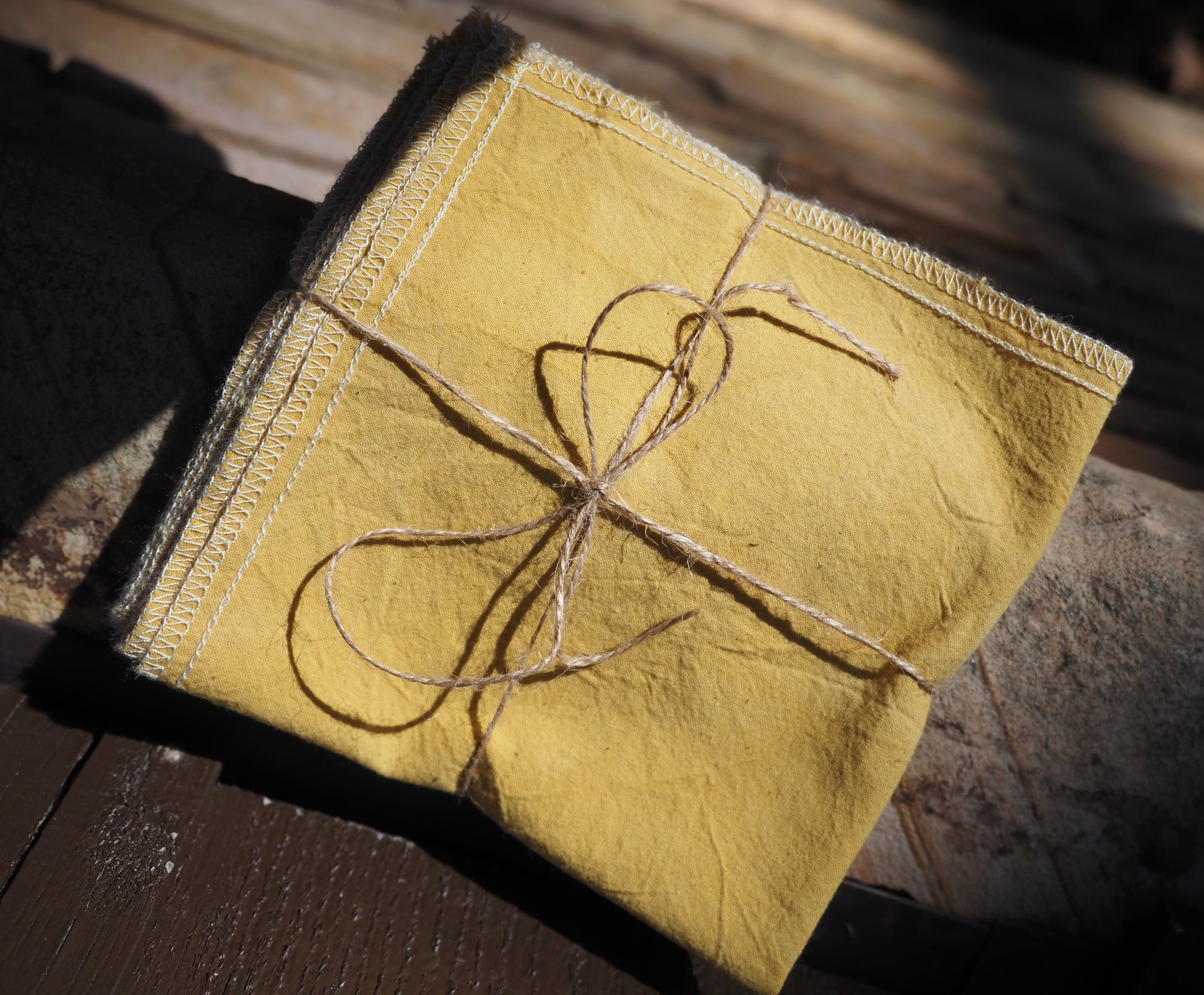 marigold dyed shop rags