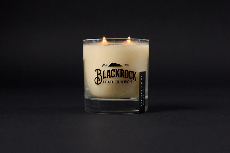 Leather + Pine Candle